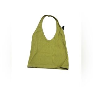 UO Out from Under Green V-Neck Halter Crop Tank Top